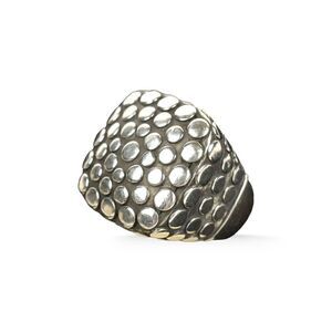 John Hardy Sterling Silver Dot Square Cocktail Ring.                 |Size: 7|